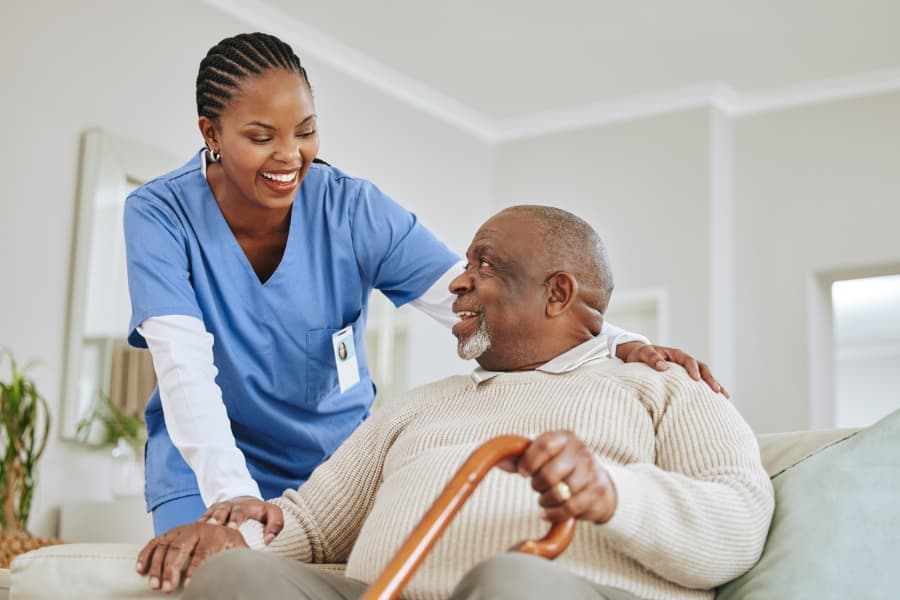 UK healthcare professionals including nurses and carers working with patients
